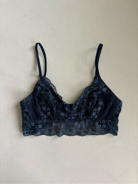 gilly hicks y2k navy blue lace bralette medium